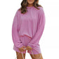Women's Long-sleeve Shirt Shorts Two-piece Set