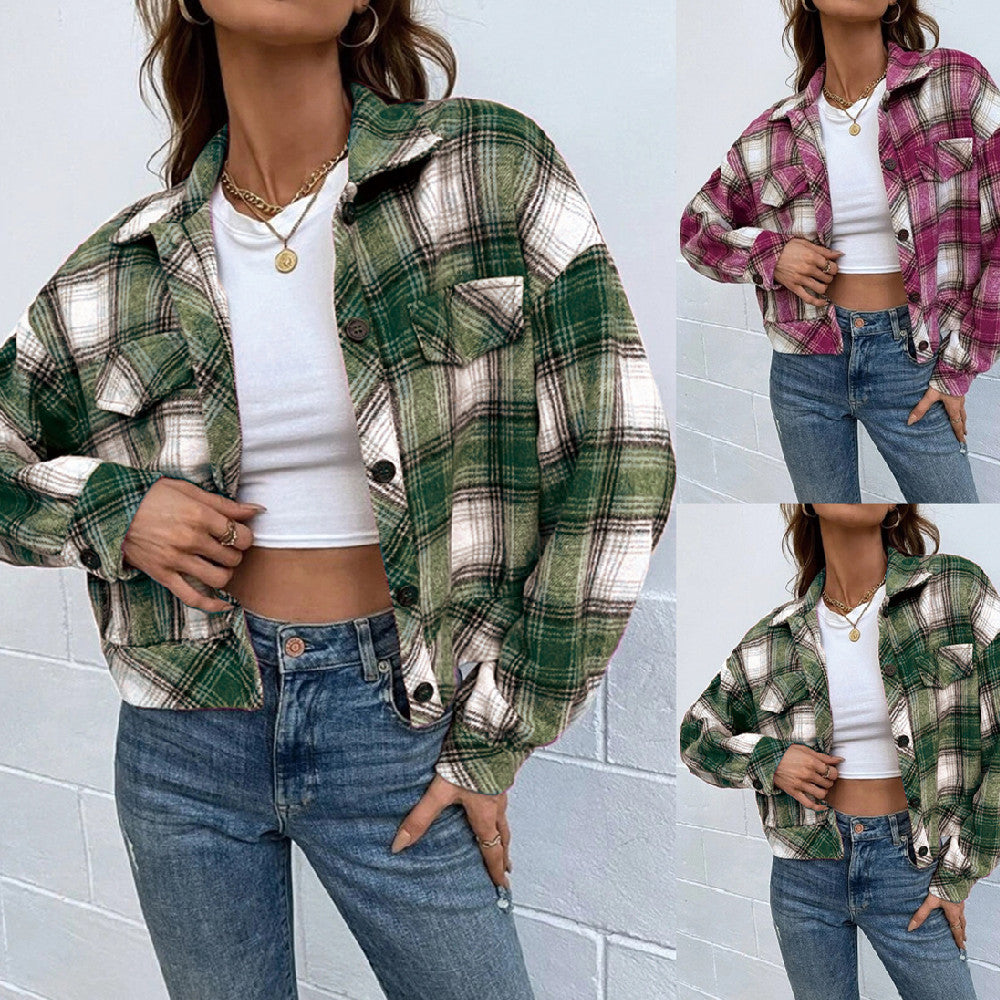 Women's Autumn Winter Coat Short Shirt Jacket