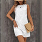 White Embroidered Crew-Neck Tank Dress Bohemian Dress