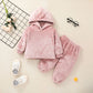 Autumn And Winter Baby Hooded Tops Two-piece Suit