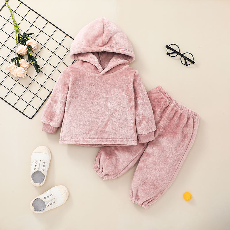 Ensemble deux pièces à capuche pour bébé, automne et hiver