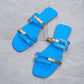 Sandales et pantoufles à semelles plates tendance et assorties pour femmes