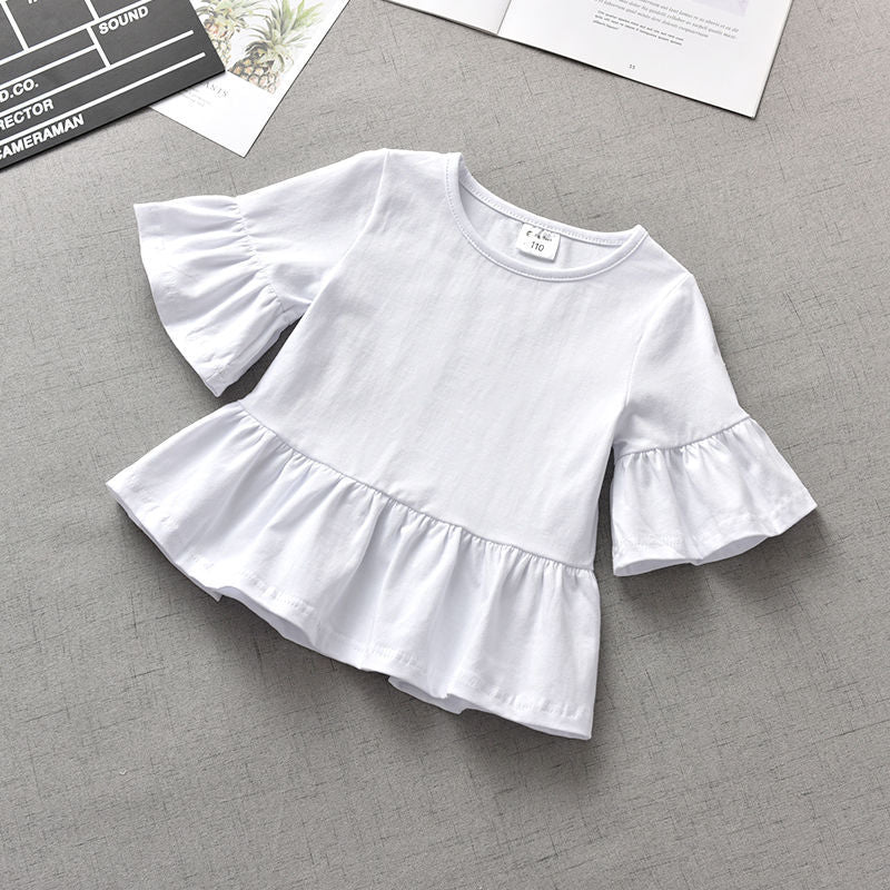 T-shirt à manches volantées pour enfant, bas d'été