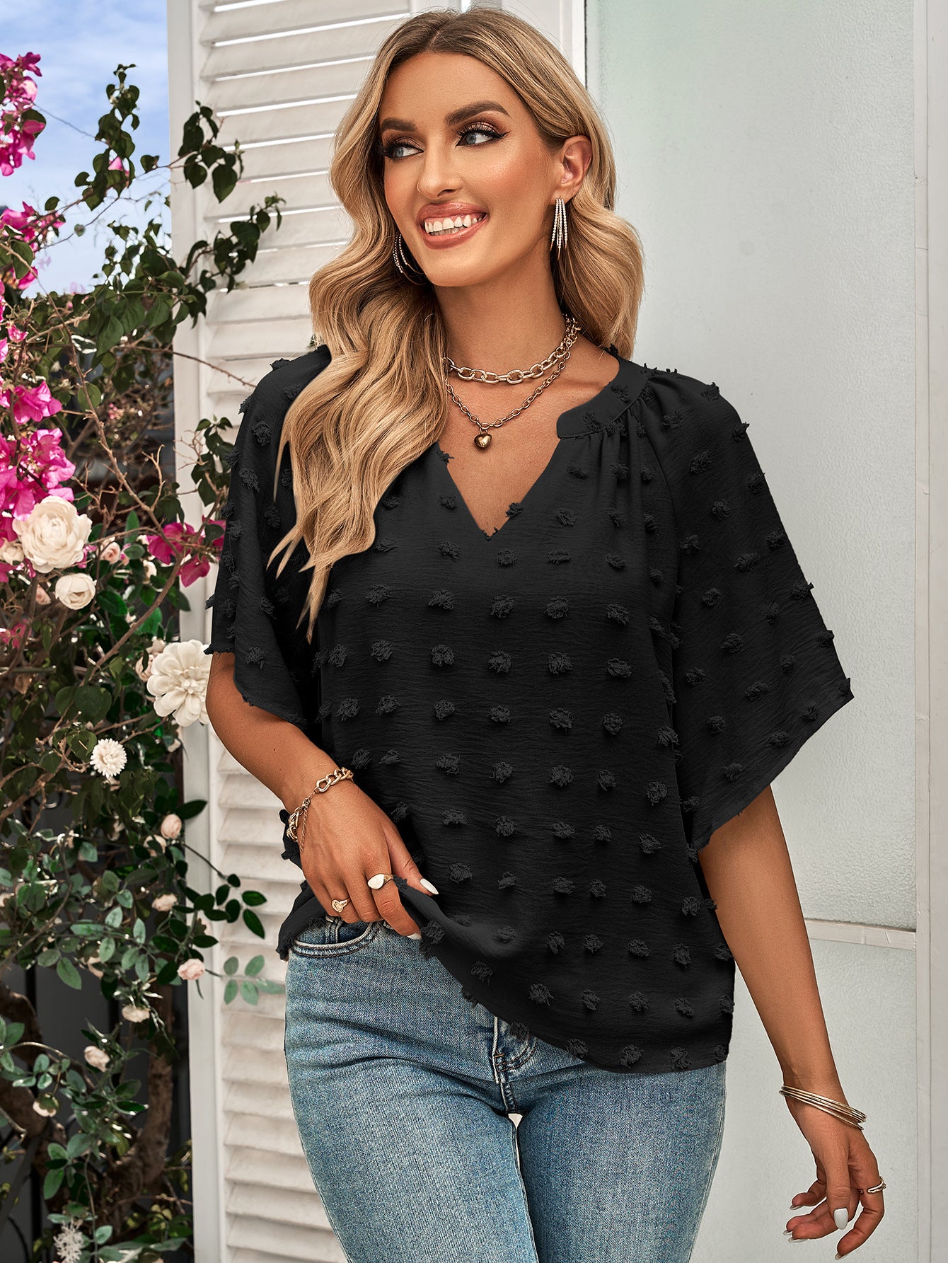 Women's Casual Solid Color Fur Ball Top