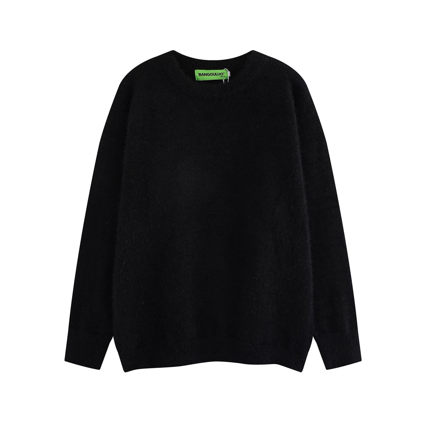 Pull ras du cou style rétro américain simple et uni pour hommes et femmes