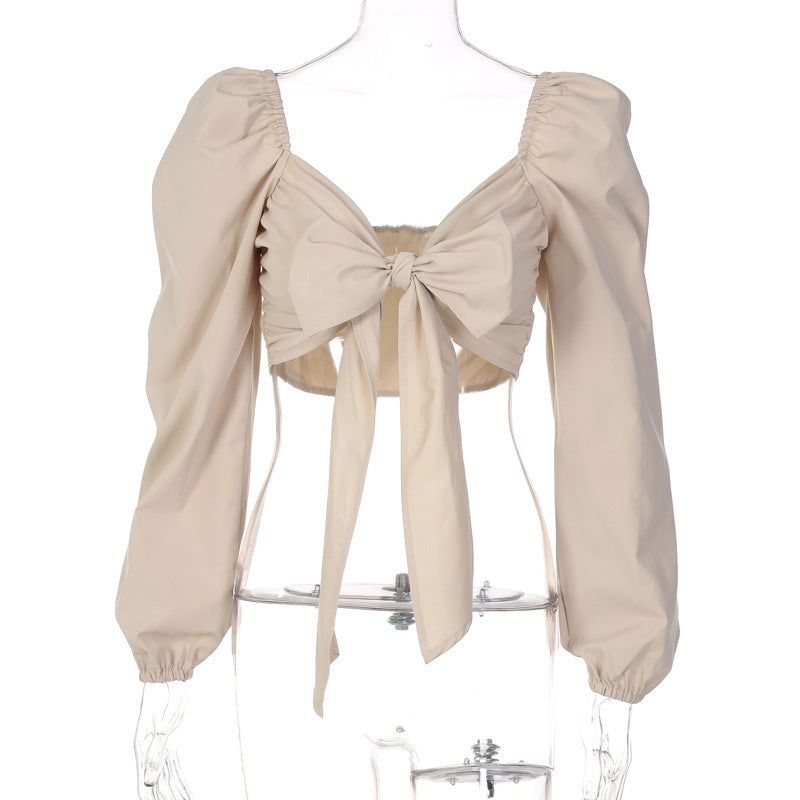 Navel Wrap Chest Strap Slim Fit All-match Long Sleeves