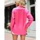 Satin Commuter Solid Color V-neck Long Sleeve Shirt Women