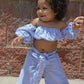 Children's Clothes Pinstripe Tube Top Half Sleeve Suit