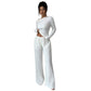 Elegant Style Long Sleeve T-shirt And Straight Pants Two-piece Set Women's Clothing