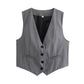 Women's Loose Button Decoration Multi-color Versatile Vest