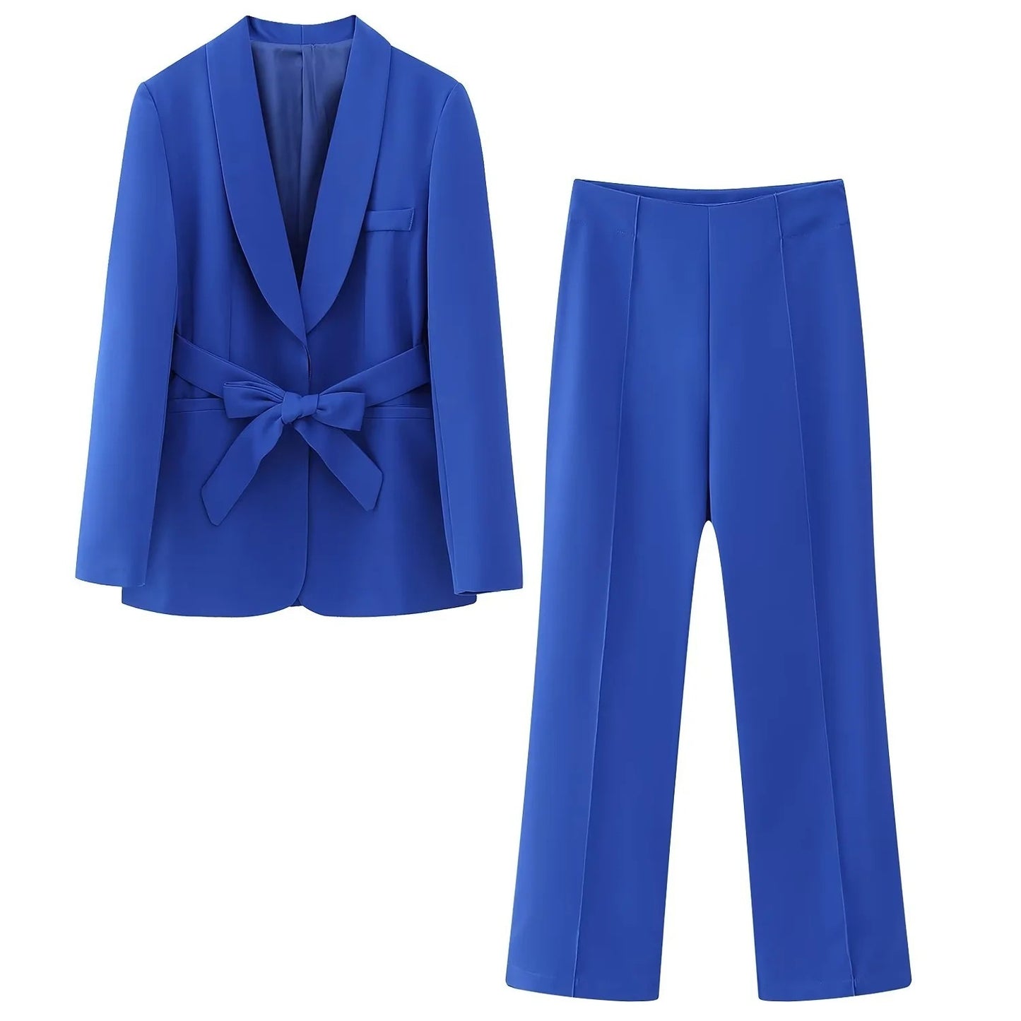 Robe de costume style français pour femme avec ceinture, petite veste, pantalon décontracté