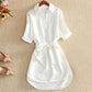 Summer New Loose Waist Chiffon Dress Women Mid-Length