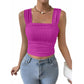 Fashion Sleeveless Midriff-baring Square Collar Shoulder Strap Vest Top