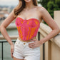 European And American Color Matching Chest Wrap Splicing Lace Top