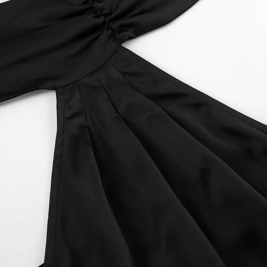 Nouvelle robe de soirée française sans manches à col licou pour femme