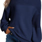 Solid Color Lantern Sleeve Pullover Round Neck Sweater