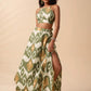 Tropical Print Tie Backless Cami Top & Split Thigh Skirt Two Piece Set