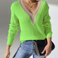 Lace Stitching Hollow Contrast Color Knitwear