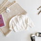 Girls' Solid Color Cardigan Long Sleeved Knitted Hollow Out Jacket