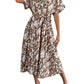Leisure Loose Leopard Print Lace-up Shirt Dress