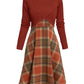 New Womens Two-piece Set Knitted Long-sleeve Top And Dress