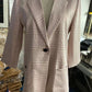 Fashion Plaid Three Quarter Sleeve Small Suit
