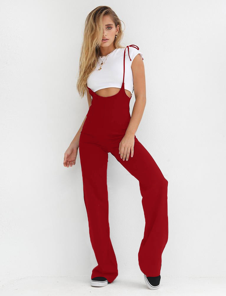 Salopette pantalon taille haute à lacets