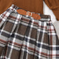 Skirt Brown Suit Cotton Solid Color Women's Dress