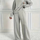 Women's Round Neck Long-sleeved Trousers Temperament Twinset