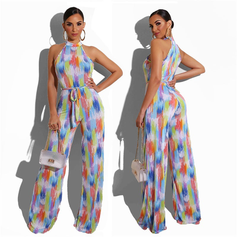 Printed Casual Striped Women's Jumpsuit