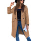 Manteau en laine à manches longues et col boutonné, couleur unie, automne et hiver