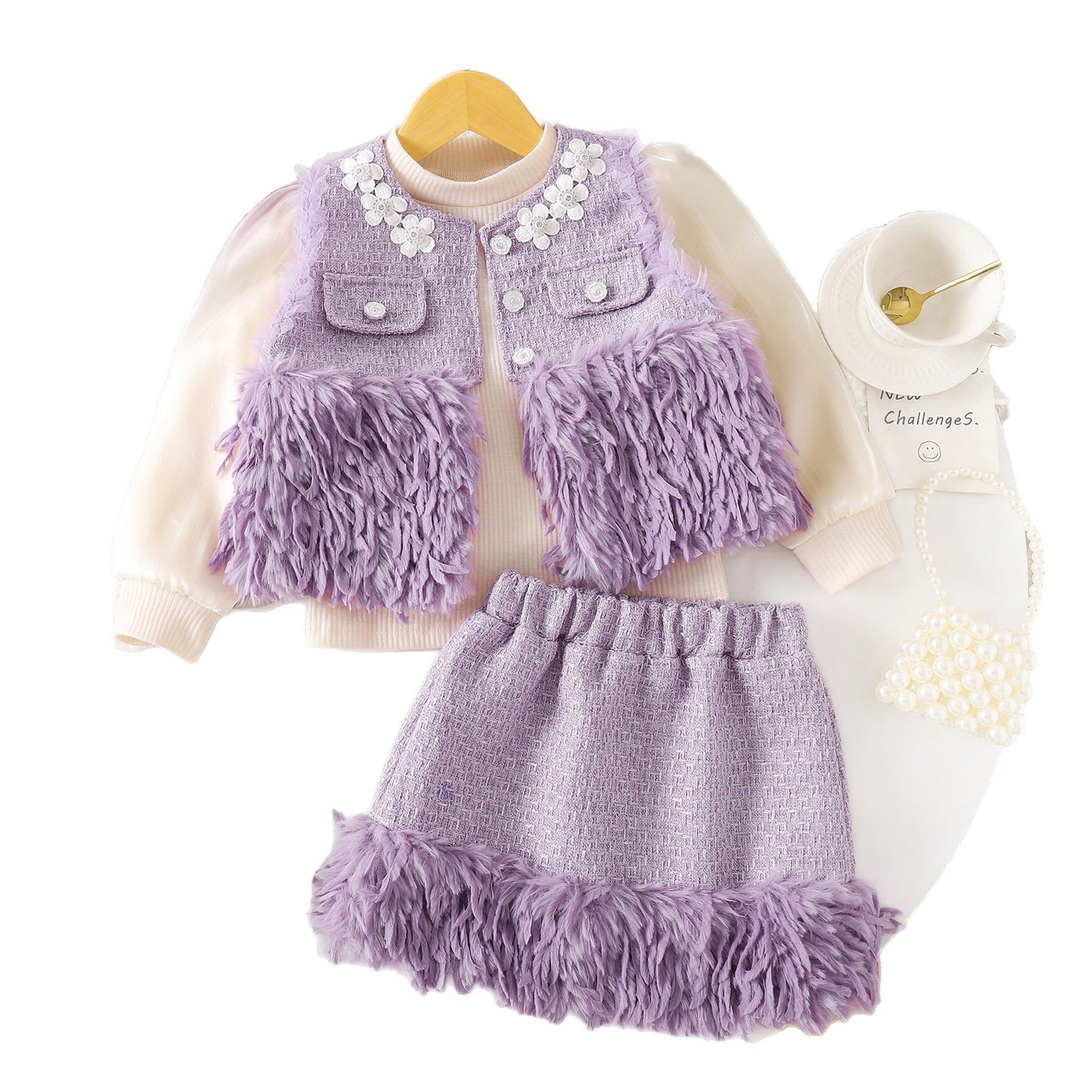 Fashionable And Versatile Loose Slimming Fringe Two-piece Set