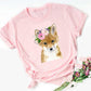 Cute Dog Peripheral European And American T-shirt Loose Short Sleeve