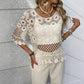 Sun Protection Shirt Crochet Woven Hollowed Top Overclothes