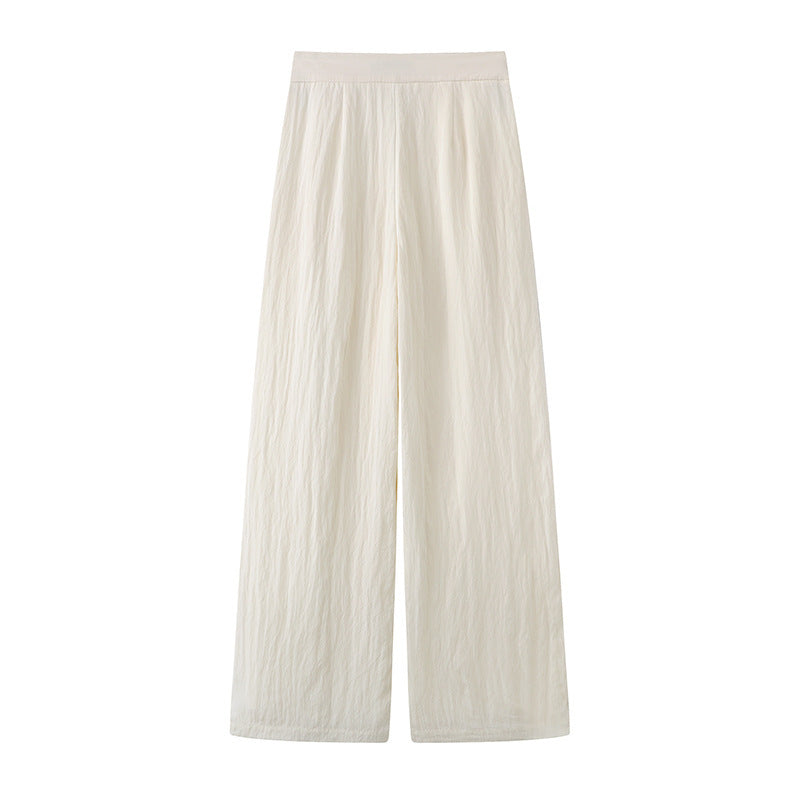 Solid Color Sleeveless Top High Waist Casual Pants Suit
