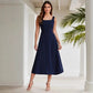 Sleeveless Solid Color Casual Fashion Suspenders Long Dress