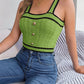 Sleeveless Midriff-baring Knitwear Holiday Top