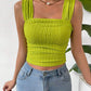 Fashion Sleeveless Midriff-baring Square Collar Shoulder Strap Vest Top