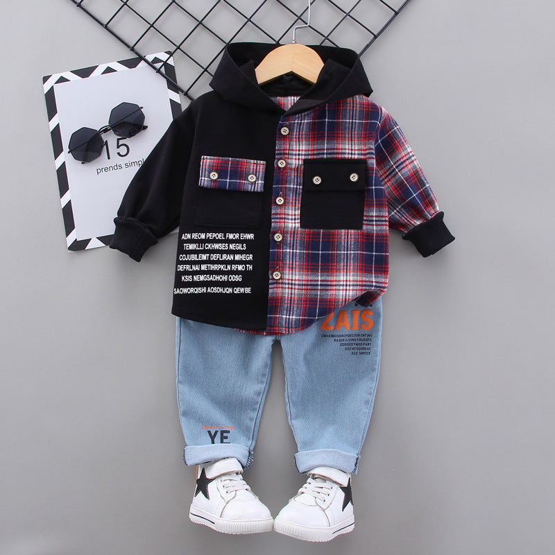 Chemise à carreaux d'automne deux pièces