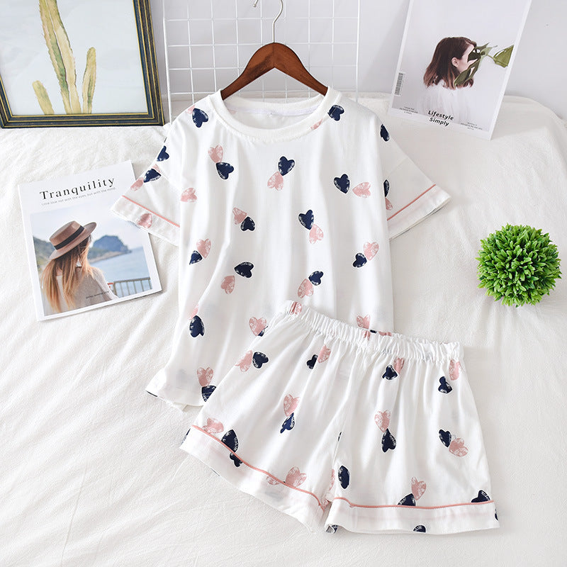Pyjama d'été à manches courtes en coton pour femme