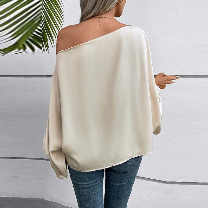 Pull asymétrique à col diagonal, style européen et américain