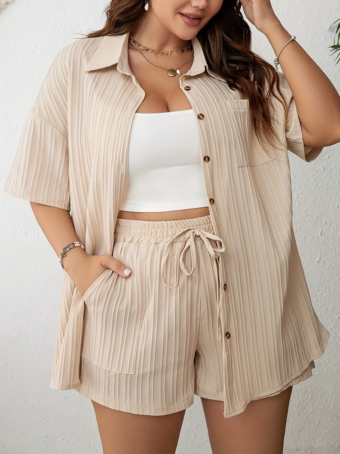 New Amazon Foreign Trade Summer Plus Size Two-piece Suit