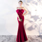Female Solid Color Strapless Fish Tail Slimming Short Dress