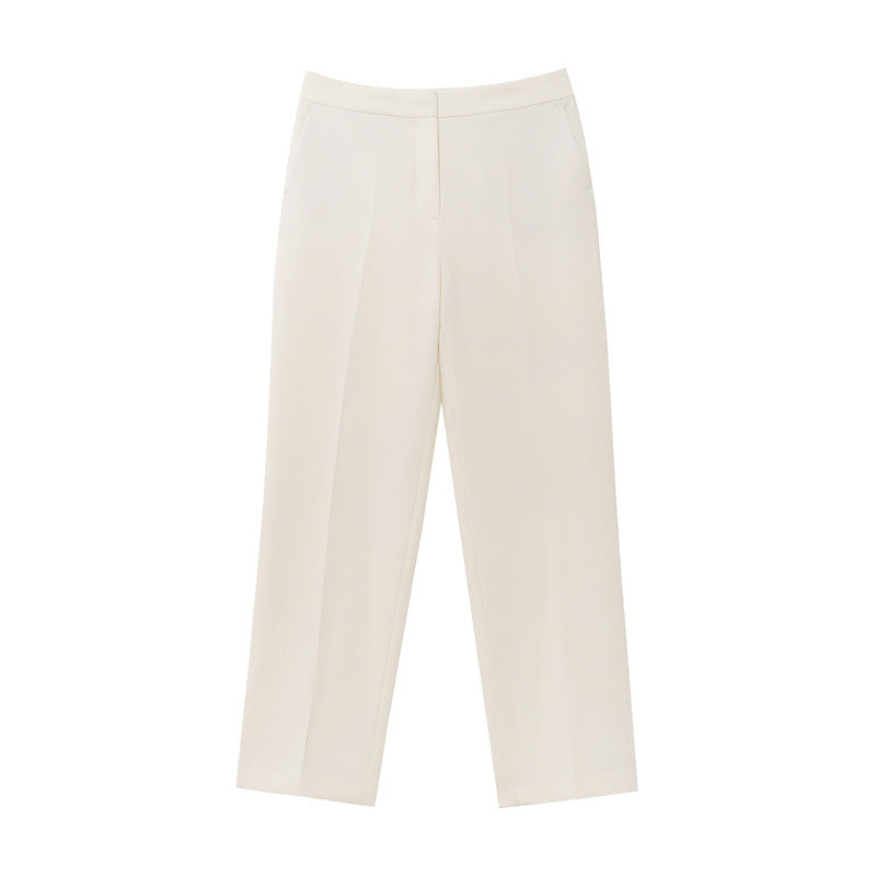Thin Scarf Lapel Blazer Straight-leg Pants