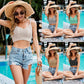 Women's Solid Color Knitted Camisole V-neck Tube Top