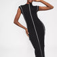 European And American Knitted Striped Dress