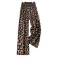 Leopard Print Floral Print Casual Jumpsuit Elastic Waist Loose Wide Leg Pants