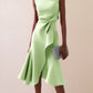 Women's Sleeveless Round Neck Red Temperament Dress