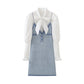 Robe chemise et jupe à bretelles pour femme