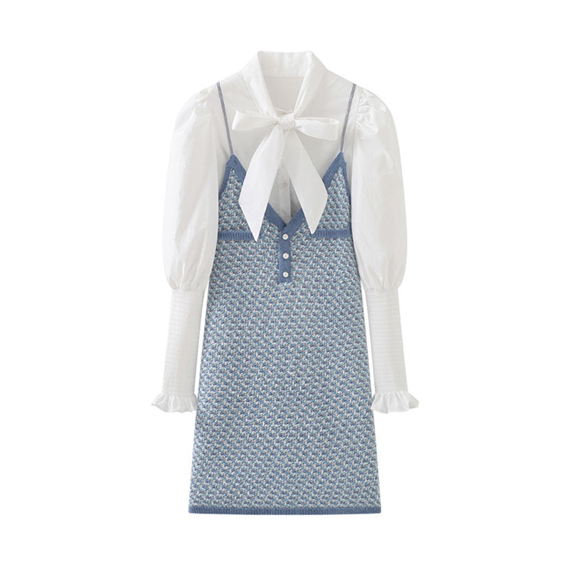 Robe chemise et jupe à bretelles pour femme